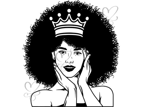 Afro Beautiful Black Woman SVG Cutting Files