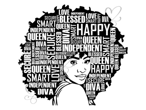 Afro Beautiful Black Woman SVG African American Ethnicity Afro Puffy Hairstyle Beauty Salon Queen Diva Classy Lady  Beautiful People Beauty Salon Princess