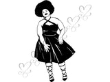Afro BBW Beautiful Black Woman SVG African American Ethnicity Afro Puffy Hairstyle Beauty Salon Queen Diva Classy Lady  .SVG .EPS .PNG Vector Clipart Digital Cricut Circuit Cut Cutting