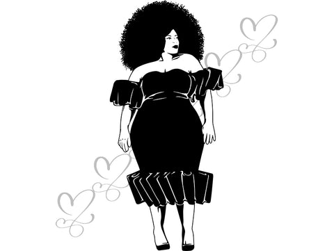 Afro Beautiful Black Woman SVG African American Ethnicity Afro Puffy Hairstyle Beauty Salon Queen Diva Classy Lady  Beautiful People Beauty Salon Princess