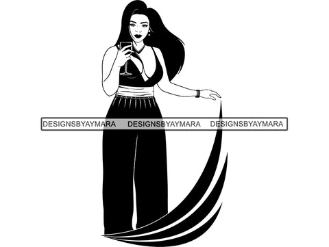 Afro Beautiful Black Woman SVG BBW Big And Bougie Queen Diva Classy Lady  .SVG .EPS .PNG Vector Clipart Silhouette Cricut Circuit Cut Cutting