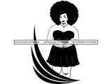 Afro Beautiful Black Woman SVG BBW Big And Bougie Queen Diva Classy Lady  .SVG .EPS .PNG Vector Clipart Silhouette Cricut Circuit Cut Cutting