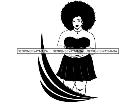 Afro Beautiful Black Woman SVG BBW Big And Bougie Queen Diva Classy Lady  .SVG .EPS .PNG Vector Clipart Silhouette Cricut Circuit Cut Cutting