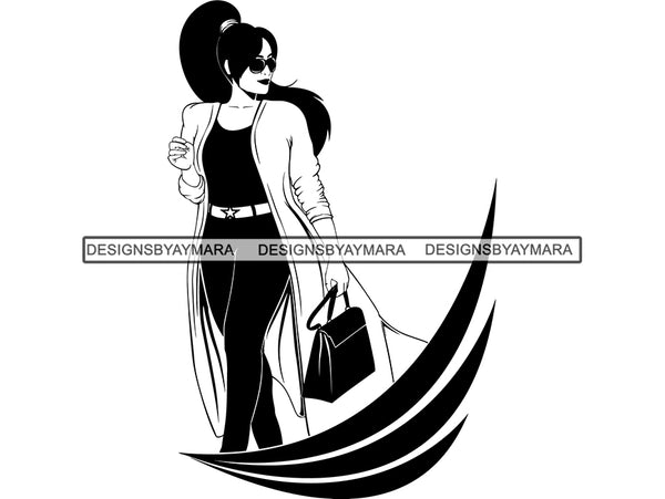 Afro Beautiful Black Woman SVG BBW Big And Bougie Queen Diva Classy Lady  .SVG .EPS .PNG Vector Clipart Silhouette Cricut Circuit Cut Cutting
