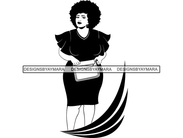 Afro Beautiful Black Woman SVG BBW Big And Bougie Queen Diva Classy Lady  .SVG .EPS .PNG Vector Clipart Silhouette Cricut Circuit Cut Cutting