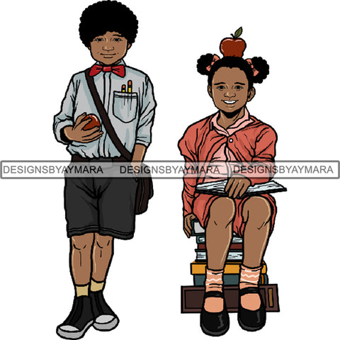 Back to School Kid Student Education Supplies .PNG Print File Not For Cutting