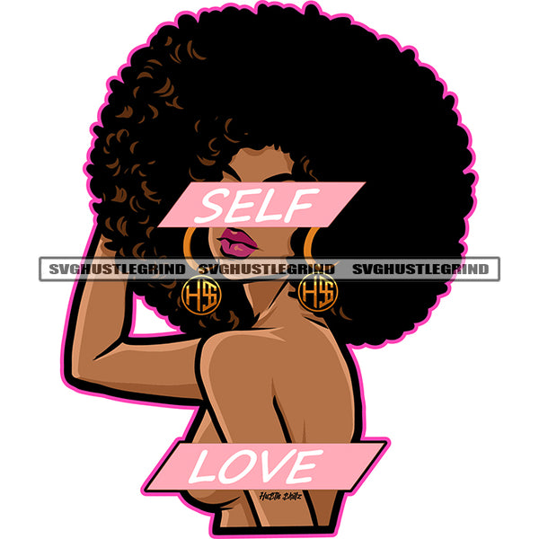 Afro Sexy Woman Head Design Element Afro Girl Undress Vector Afro Hair White Background Sexy Pose SVG JPG PNG Vector Clipart Cricut Cutting Files