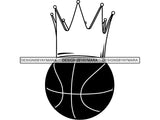 Basketball King Winner Sport Champion Varsity Player Game Ball Crown Gold Champ Trophy Tournament.PNG .SVG Clipart Vector Cricut Cut Cutting