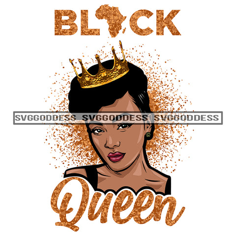 Black Queen Crown Black Woman SVG JPG PNG Vector Clipart Cricut Silhouette Cut Cutting