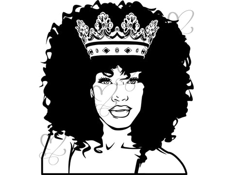 Afro Beautiful Black Woman SVG African American Ethnicity Afro Puffy Hairstyle Beauty Salon Queen Diva Classy Lady  Beautiful People Beauty Salon Princess