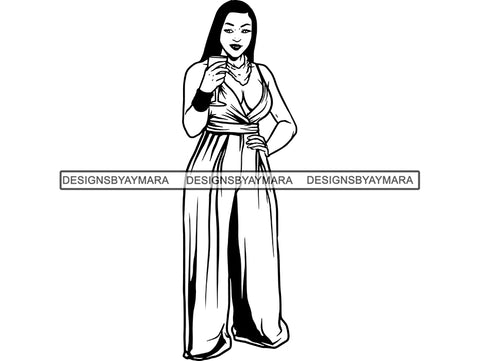 Afro Woman SVG BBW Big and Bougie African American Ethnicity Classy Lady Diva Queen .PNG .JPG .EPS .SVG Vector Clipart Clipart Cricut Circuit Cut Cutting