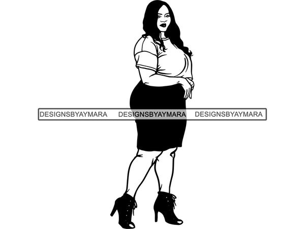 Afro Woman SVG BBW Big and Bougie African American Ethnicity Classy Lady Diva Queen .PNG .JPG .EPS .SVG Vector Clipart Clipart Cricut Circuit Cut Cutting