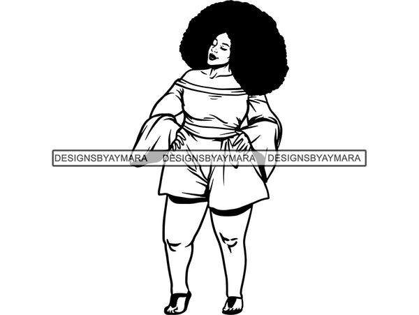 Afro Woman SVG BBW Big and Bougie African American Ethnicity Classy Lady Diva Queen .PNG .JPG .EPS .SVG Vector Clipart Clipart Cricut Circuit Cut Cutting