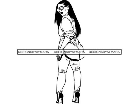 Afro Woman SVG BBW Big and Bougie African American Ethnicity Classy Lady Diva Queen .PNG .JPG .EPS .SVG Vector Clipart Clipart Cricut Circuit Cut Cutting