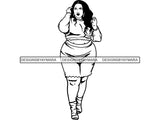 Thick Woman SVG BBW Big And Bougie Sexy African American Ethnicity Queen Diva Classy Lady  .SVG .EPS .PNG Vector Clipart Digital Cricut Circuit Cut Cutting