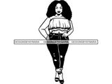 Afro Woman SVG BBW Big and Bougie African American Ethnicity Classy Lady Diva Queen .PNG .JPG .EPS .SVG Vector Clipart Clipart Cricut Circuit Cut Cutting