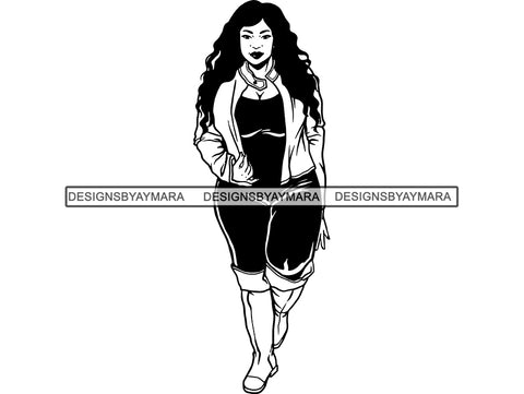 Afro Woman SVG BBW Big and Bougie African American Ethnicity Classy Lady Diva Queen .PNG .JPG .EPS .SVG Vector Clipart Clipart Cricut Circuit Cut Cutting