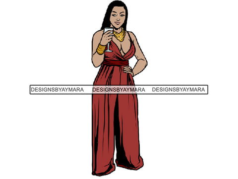 Afro Thick BBW Woman African American Ethnicity Queen Diva Classy Lady  Beautiful Big And Bougie  PNG JPG EPS Vector Clipart