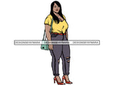 Afro Thick BBW Woman African American Ethnicity Queen Diva Classy Lady Beautiful Big And Bougie  PNG JPG EPS Vector Clipart
