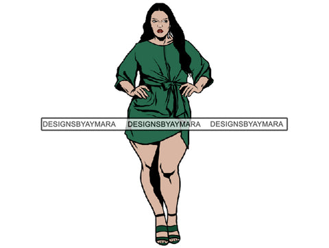 Afro Thick BBW Woman African American Ethnicity Queen Diva Classy Lady Beautiful Big And Bougie  PNG JPG EPS Vector Clipart
