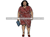 Afro Thick BBW Woman African American Ethnicity Queen Diva Classy Lady Beautiful Big And Bougie  PNG JPG EPS Vector Clipart