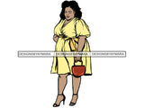 Afro Thick BBW Woman African American Ethnicity Queen Diva Classy Lady Beautiful Big And Bougie  PNG JPG EPS Vector Clipart