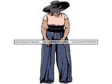 Afro Thick BBW Woman African American Ethnicity Queen Diva Classy Lady Beautiful Big And Bougie  PNG JPG EPS Vector Clipart
