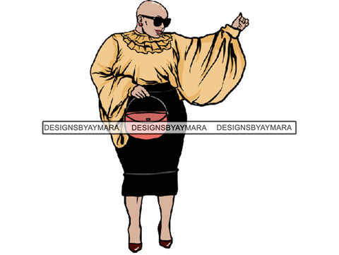 Afro Thick BBW Woman African American Ethnicity Queen Diva Classy Lady Beautiful Big And Bougie  PNG JPG EPS Vector Clipart