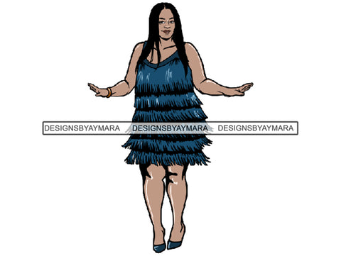 Afro Thick BBW Woman African American Ethnicity Queen Diva Classy Lady Beautiful Big And Bougie  PNG JPG EPS Vector Clipart