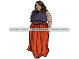 Afro Thick BBW Woman African American Ethnicity Queen Diva Classy Lady Beautiful Big And Bougie  PNG JPG EPS Vector Clipart