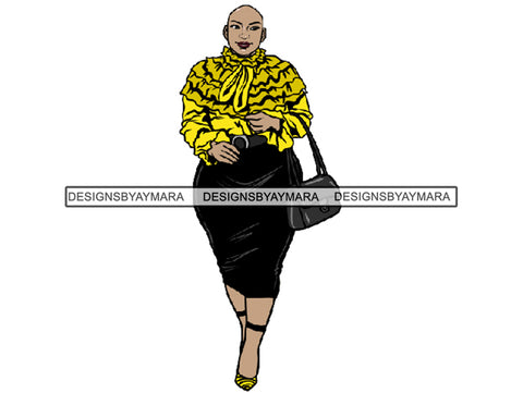 Afro Thick BBW Woman African American Ethnicity Queen Diva Classy Lady Beautiful Big And Bougie  PNG JPG EPS Vector Clipart