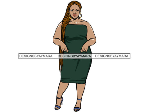 Afro Thick BBW Woman African American Ethnicity Afro Puffy Hair Queen Diva Classy Lady  Beautiful Big And Bougie  PNG JPG EPS Vector Clipart