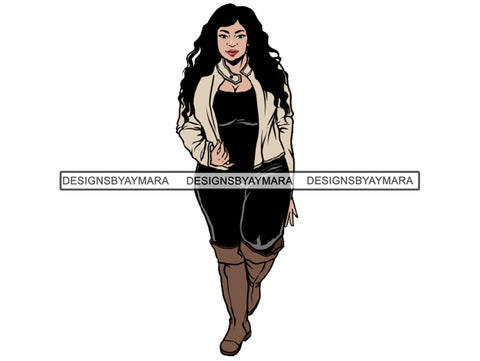 Afro Thick BBW Woman African American Ethnicity Afro Puffy Hair Queen Diva Classy Lady  Beautiful Big And Bougie  PNG JPG EPS Vector Clipart