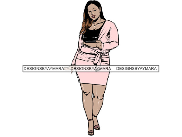 Afro Thick BBW Woman African American Ethnicity Queen Diva Classy Lady  Beautiful Big And Bougie  PNG JPG EPS Vector Clipart