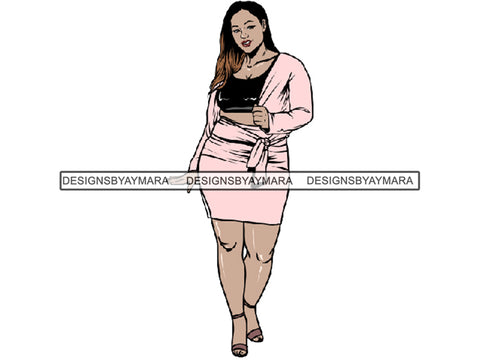 Afro Thick BBW Woman African American Ethnicity Queen Diva Classy Lady  Beautiful Big And Bougie  PNG JPG EPS Vector Clipart