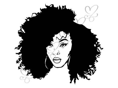 Afro Beautiful Black Woman SVG African American Ethnicity Afro Puffy Hairstyle Beauty Salon Queen Diva Classy Lady  Beautiful People Beauty Salon Princess