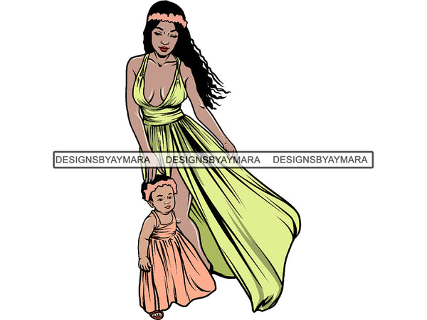 Happy Mother's Day Beautiful Woman Mom Child Goddess True Love  .SVG .JPG .PNG Vector Clipart Not For Cutting