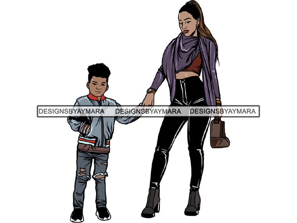Happy Mother's Day Beautiful Woman Mom Child Love Goddess .SVG .EPS .PNG Vector Clipart Not For Cutting