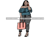 Afro Thick BBW Woman African American Ethnicity Queen Diva Classy Lady Beautiful Big And Bougie  PNG JPG EPS Vector Clipart