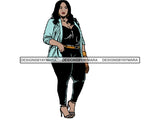 Afro Thick BBW Woman African American Ethnicity Queen Diva Classy Lady Beautiful Big And Bougie  PNG JPG EPS Vector Clipart