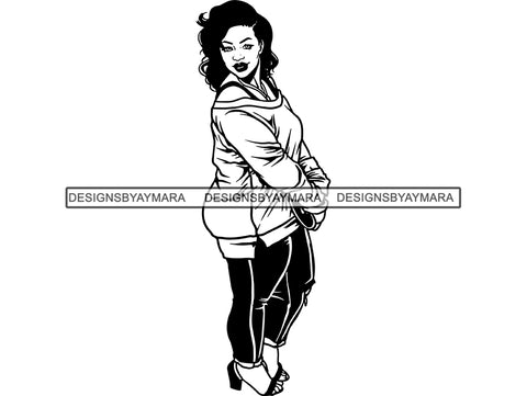 Afro Woman SVG BBW African American Ethnicity Queen Diva Classy Lady  .SVG .EPS .PNG Vector Clipart Cricut Circuit Cut Cutting