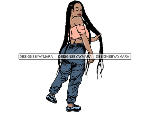 Afro Thick BBW Woman African American Ethnicity Queen Diva Classy Lady Beautiful Big And Bougie  PNG JPG EPS Vector Clipart