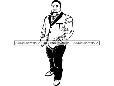 Afro Big and Tall Man #13 SVG Cut Files For Silhouette and Cricut