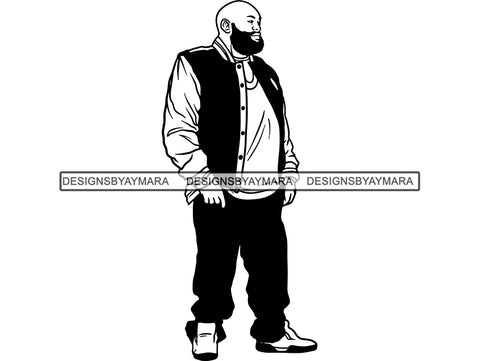 Afro Big and Tall Man #2 SVG Cut Files For Silhouette and Cricut
