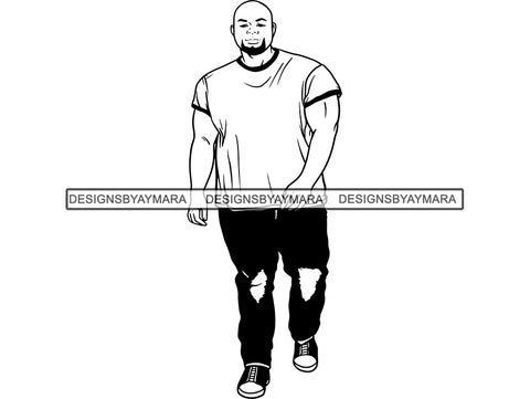 Afro Big and Tall Man #3 SVG Cut Files For Silhouette and Cricut
