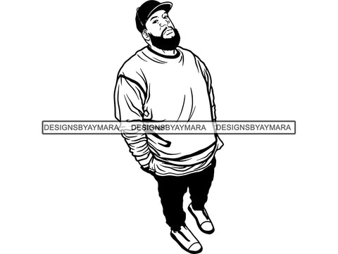 Afro Big and Tall Man #6 SVG Cut Files For Silhouette and Cricut