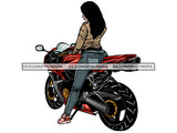 Biker Girl Woman Sitting On Motorcycle  JPG PNG Clipart Cricut Silhouette Cut Cutting