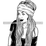 Bundle 20 Beautiful Woman Turban Head Wrap Hairstyle SVG Files For Cutting and More!