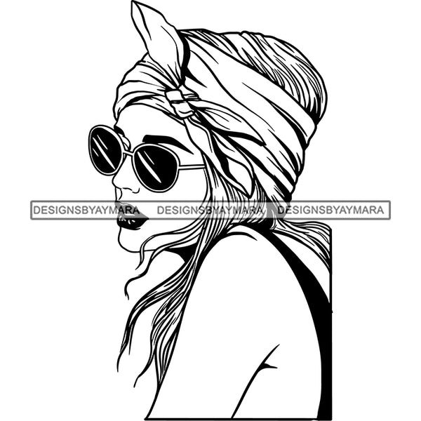 Bundle 20 Beautiful Woman Turban Head Wrap Hairstyle SVG Files For Cutting and More!