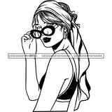Bundle 20 Beautiful Woman Turban Head Wrap Hairstyle SVG Files For Cutting and More!